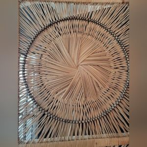 Vintage Rattan Sunburst Room Divider